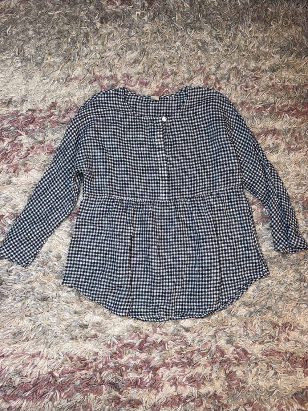 LINTICO linen gingham blouse M